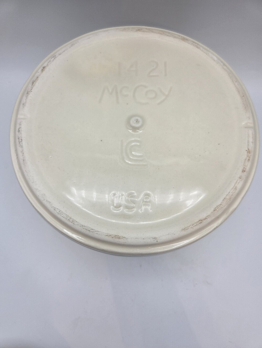 McCoy 1421 Pink & Blue Stripes Lidded Bean Pot Casserole - Picture 7 of 7